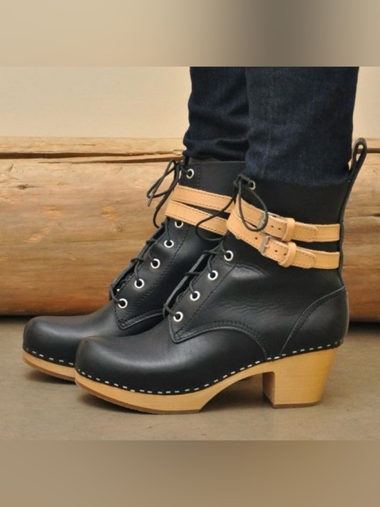Swedish Hasbeens Shoes - NWOT | Swedish Hasbeens Two-Toned Combat Boots Size 6/36